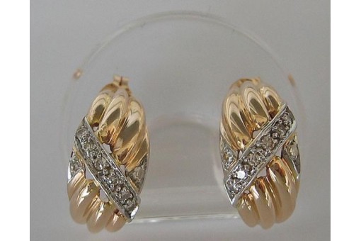 Ohrstecker Ohrringe mit Diamanten Brillanten in 14 Kt. 585 er Gold 