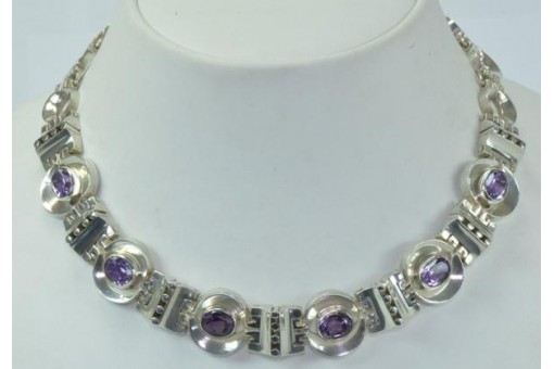 Amethystcollier 970 Silber TAXCO MEXICO silver Necklace Los Ballesteros 