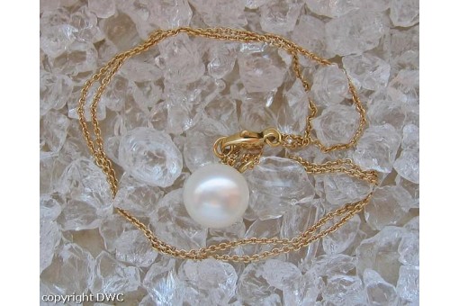 Collier mit Perle Perlen Pearl Hals Kette Hals 750 er Gold Damen Lä. 45 cm