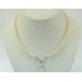 Perlencollier mit Brillanten Diamanten 0,10 ct. in aus 18 Kt. 750 er Gold 46 cm