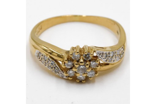 Ring mit Brillanten Diamanten Diamonds in 14 Kt. 585 er Gold 54 Ringe