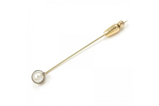 Brosche Nadel mit Perle und Diamant in 14 Kt. 585 Gold pearl brooch
