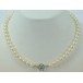 Perlenkette Collier mit Smaragden Perlen in 14 Kt. 585 er Weiß gold 47 cm 