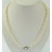Perlen Collier mit Schließe in aus 14 Kt 585 Gold mit Brillanten Weiß gold 62 cm