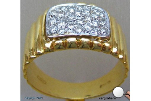 Ring mit Brillant Diamant Brilliant in aus 18 Kt 750 er Gold Grösse 55