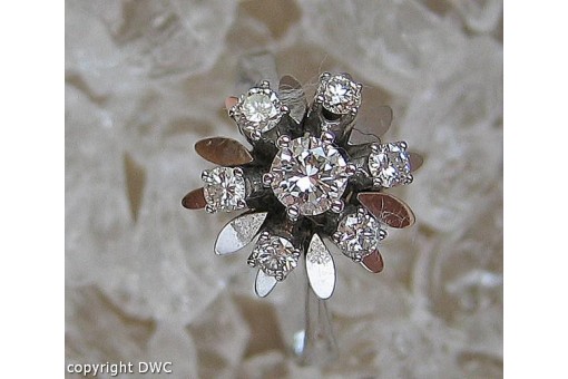 Ring mit Diamanten Brillanten in aus 14 Kt. 585 er Weiß gold  Grösse 54 Ringe