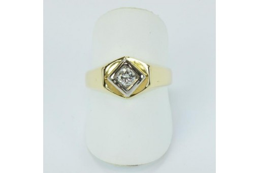 Ring mit Brillant Solitär Diamant in aus 585 er Gold Ringe Grösse 55