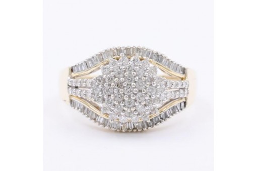 Ring Coktailring mit 111 Diamanten 0,77 ct. in 14 Kt. 585 Gold Damen Gr. 57