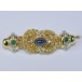 Brosche Nadel mit Safir Smaragd Brillanten diamanten in 750 18 kt Gold