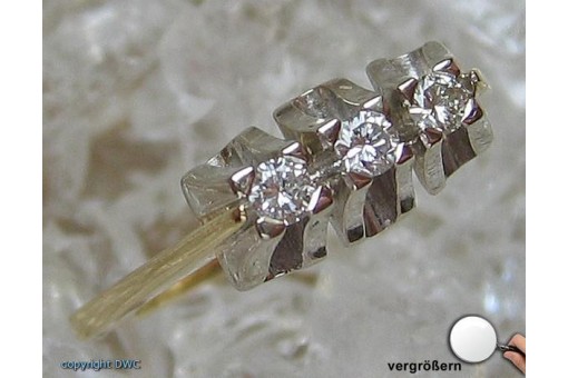 Ring mit Brillant Brillanten Diamant Diamanten in aus 14 K 585 er Gold 51