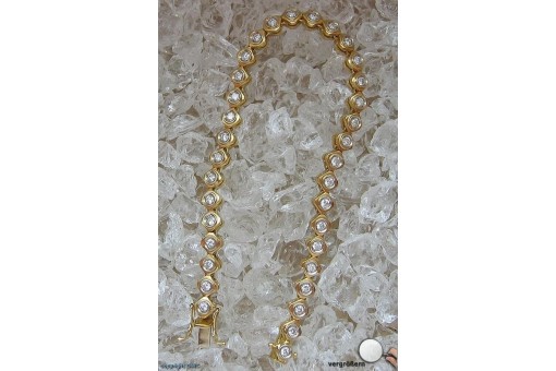 Tennis Armband 18 Kt 750 er Gold mit Brillant Diamant Brillanten 18,5 cm 