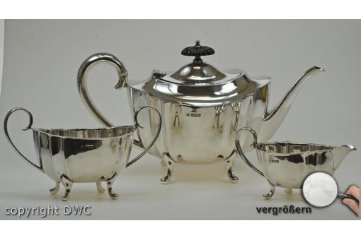 Tee Kaffee Service Set Queen Anne 925 er Silber England Zucker Dose Sterling 