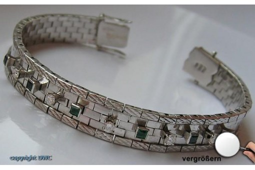 Armband mit Smaragd Brillant Brillanten Brillant Diamant in 750 er Gold