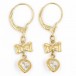 1 Paar Ohrringe Ohrhänger mit Zirkonia Herz in 8 Kt. 333 Gold earrings