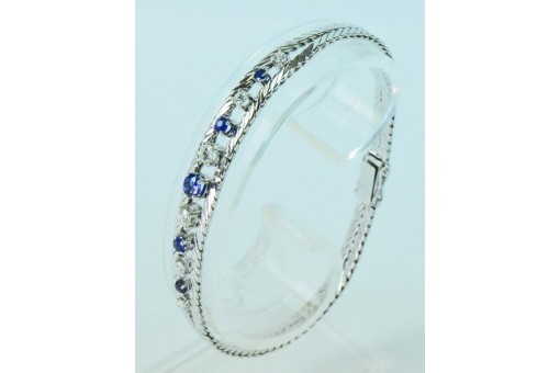 Armband mit Safiren Brillanten Saphire Diamanten aus 18 Kt. 750 Gold 19,5 cm
