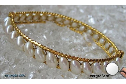  Perlenarmreif 22 Kt 916 er Gold Armreif mit Perlen Perle Perlarmreif Armband 