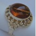 Ring mit Bernstein amber aus 8 Kt 333 er Gold Grösse 50 antik