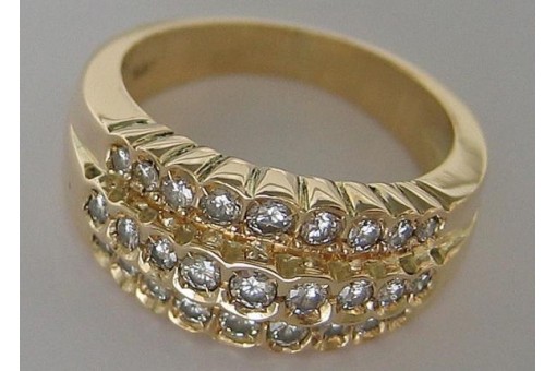 Ring mit Brillanten Diamanten in aus 585 er 14 Kt Gold Ringe 50