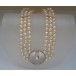 Hals Kette Collier mit Perlen Brillant in aus 750 er 18 kt Weiß Gold Diamant