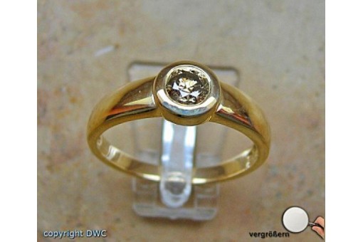 Ring in 14 Kt 585 er Gold mit Brillant Solitär Brillanten Diamant Diamanten 63