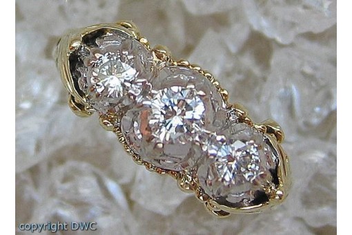 Ring mit Brillant Brillanten Diamant in 14 Kt 585 er Gold Damen 55