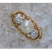 Ring mit Perle Brillanten Perle l Diamanten in 14 Kt 585 er Gold 57