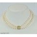 Collier Hals Kette in aus 18 Kt 750 er Gold mit Diamanten Brillanten Perlen 41 