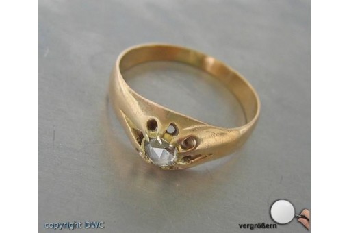 Ring mit Diamant Brillant Diamanten Solitär Brilliant antik in 14 585 er Gold 64