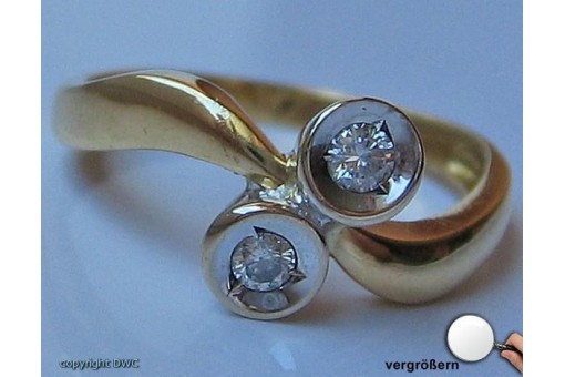 Ring mit Brillant Brillanten Diamanten in aus 18 Kt 750 er Gold 55