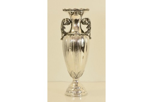 Vase mit Henkel Amphore Italien 800 er Silber Handarbeit 37,5 cm hoch 1,5 l