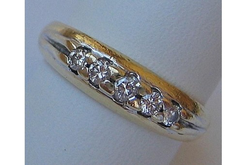 Ring mit Brillanten Diamanten in aus 14 Kt 585 er Gold Grösse 55