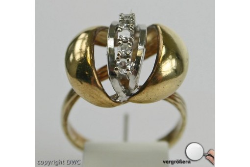 Ring in 585 er mit Brillant Diamant Gold Brillanten 14 Kt. Ringe 50