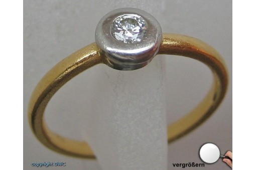 Ring mit Solitär Brillanten Diamant Brilliant in aus 18 Kt 750 er Gold 55 Ringe
