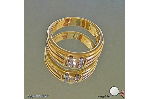 Ring in aus 585 er 14 Kt Gold mit Diamant Diamanten Brillanten Grösse 50