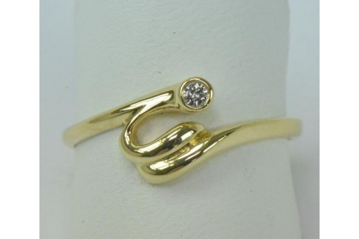 Ring mit Brillanten Diamanten  in aus 14 Kt 585 er Gold Grösse 55