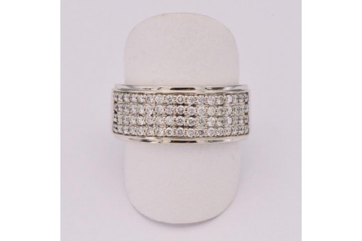Ring mit 68 Diamanten Brillanten 1,5 ct. in 14 Kt 585 Gold Weißgold Gr. 61