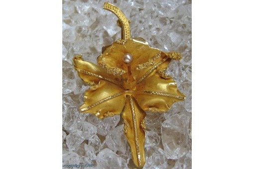 Ansteck Nadel Brosche mit Perle Perlen antik in 18 Kt 750 er Gold 