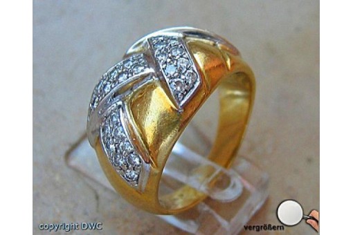 Ring mit Brillanten Brillant Diamant Diamanten Ringe in Gold 18 Kt. 750 er 50