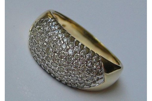 Ring mit Diamanten Brillanten in aus 14 Kt 585 er Gold Grösse 64 