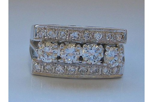 Ring mit Brillanten Diamanten in aus 14 Kt. 585 er Gold Grösse 56