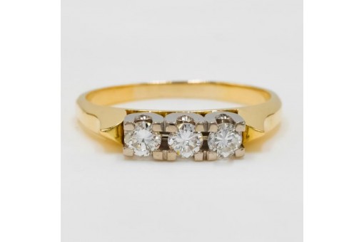 Ring mit Brillanten Diamanten aus in 14 Kt 585 er Gold Ringe Grösse 62 