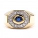Ring mit Safire Saphire Diamanten Brillanten in 18 Kt. 750 er Gold 53