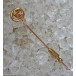 Ansteck Nadel Brosche mit Rubin Rubine in 750 er Gold Antik Länge 7 cm 