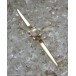 Ansteck Nadel Brosche mit Perle Diamanten in 14 585 Gold Länge 64 mm