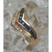 Ring mit Safir Safiren Saphir Brillant Diamant in aus 14 Kt. 585 er Gold 52