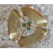 Ansteck Nadel Brosche in 585 er 14 Kt Gold mit Türkise Perlen 