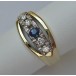 Ring mit Saphir Safir Brillanten Diamanten in aus 14 Kt. 585 er Gold 51 