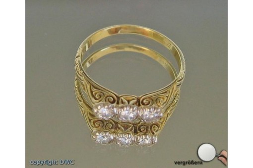 Ring mit Brillant Diamanten Brillanten Diamanten in 14 Kt. 585 er Gold 55