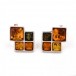 Ohrstecker mit Bernstein Ohrringe in aus 925 Silber Sterling Amber Silver