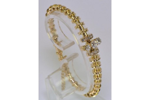 Armband mit Altschliff diamanten 18 Kt 750 er Gold Brillanten antik 